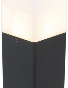 Buiten paaltje zwart opaal glas 50 cm grondpin en kabelmof - Denmark