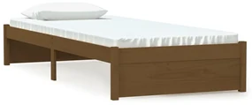 vidaXL Bedframe massief hout honingbruin 75x190 cm 2FT6 Small Single