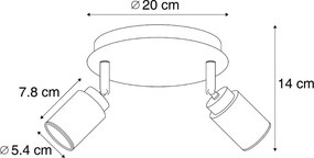 Moderne inbouwspot beige 2-lichts IP44 - Ducha