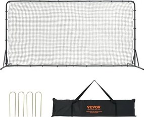 VEVOR Voetbal Rebound Netten Draagbare Bounce Wall Voetbal 366 x 121 x 183 cm, Rebounder Voetbal Rebound Net Ijzeren Pijp &amp; PE Net Kinderen &amp; Tieners Verstelbaar Voetbaldoel Rebounder Kicker Zwart