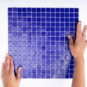 The Mosaic Factory Amsterdam mozaïektegel - 32.2x32.2cm - wand en vloertegel - Vierkant - Glas Cobalt Blue Mat GM13