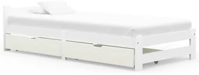 vidaXL Bedframe met 2 lades massief grenenhout wit 100x200 cm