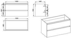 Fontana Proma badkamermeubel 100cm zonder kom warm eiken