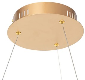 Design hanglamp goud 80 cm incl. LED 3-staps dimbaar - Anello