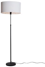 Vloerlamp zwart met ovale linnen kap wit 50cm - Parte Modern E27 rond Binnenverlichting Lamp