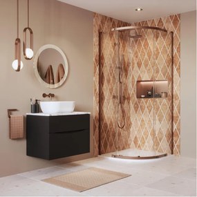Crosswater Asura Kwartronde Douchedeur - 8mm - 90x90cm - geborsteld brons AUQSBZC0900