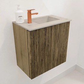 Mondiaz Joya DLux 40cm toiletmeubel dusk met wastafel faye rechts 1 kraangat opalo