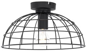 Industriële plafondlamp zwart 35 cm - Hanze Industriele / Industrie / Industrial E27 rond Binnenverlichting Lamp