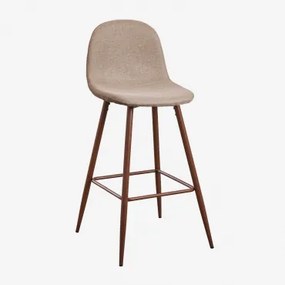 Glamm Hoge Kruk Grijs – Taupe & ↑75 Cm & Donker Hout - Sklum