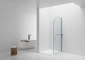 Sanigoods Curvea inloopdouche met handdoekhouder verouderd ijzer 100x200cm