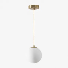 Plafondlamp Ø12 Cm In Ijzer Met Uvol Glazen Bol Goud - Sklum