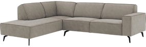 Goossens Hoekbank Hercules grijs, microvezel, 3-zits, modern design met ligelement links