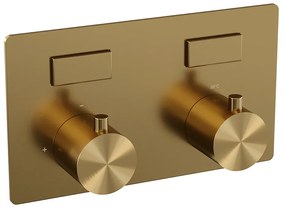 Brauer Gold Edition 2-weg inbouwthermostaat met drukknoppen messing geborsteld PVD