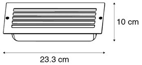 Moderne inbouwlamp donker grijs IP44 - Hurricane