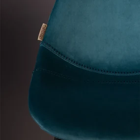 Dutchbone Franky Lage Fluwelen Barstoel Blauw