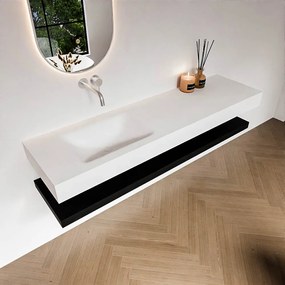 Zaro Alan badmeubel 170cm met planchet urban en vrijhangende wastafel cloud links zonder kraangat talc