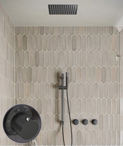 Saniclear Plus Stripes Pro inbouw regendouche met inbouw douchekop 30x30cm, glijstang en staafhanddouche verouderd ijzer - gunmetal