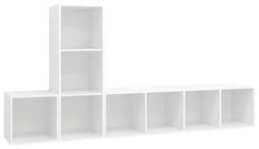 vidaXL 3-delige Tv-meubelset spaanplaat wit