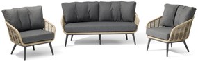 Stoel en Bank Loungeset 5 personen Aluminium/rope Grijs Coco Vinci