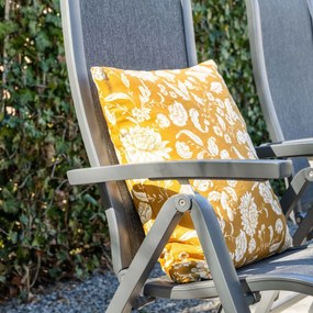 Garden Impressions Hilly tuinstoel verstelbaar donker grijs - 2 stuks