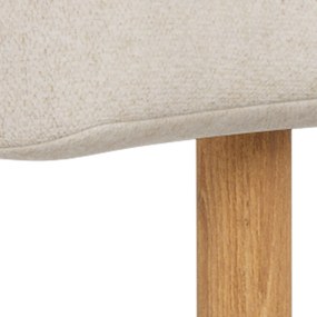 Mazzoni TORAY Beige (stof Apia 453)/eiken naturel onderstel - GESTOFFEERDE EETKAMERSTOEL VOOR KEUKEN/EETKAMER