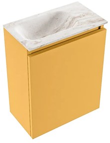 Mondiaz Ture DLux toiletmeubel 40cm ocher met wastafel frappe links zonder kraangat