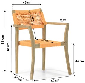 Tuinset 4 personen 90 cm Outdoor textiel Oranje Lifestyle Garden Furniture Dallas/Bristol