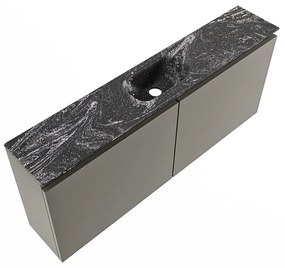 Mondiaz Ture DLux toiletmeubel 120cm smoke met wastafel lava midden zonder kraangat