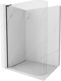 Mexen Kioto-R L afgeronde Walk-in douchewand 80 x 200 cm, transparant, zwart - 800-080-103-70-06