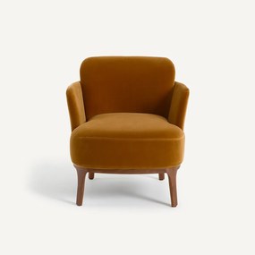 Fauteuil van massief notenhout en fluweel, Jabote