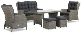 Loungeset tuin 6 personen Wicker Grijs  Garden Collections New Castle