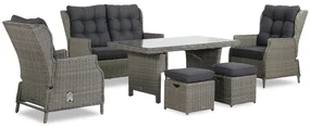 Loungeset tuin 6 personen Wicker Grijs Garden Collections New Castle
