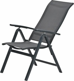 Garden Impressions Siena tuinstoel verstelbaar donker grijs - 2 stuks