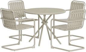 The Outsider tuinset-bram-5-delig-4-personen-rond-beige-aluminium-glas-the-outsider