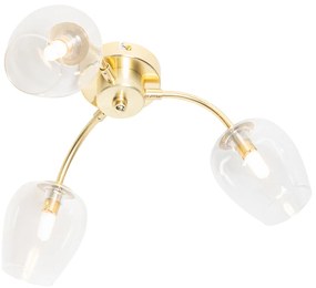 Klassieke plafondlamp goud met glas 3-lichts - Elien