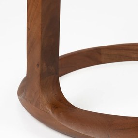 Zuiver Doppio Walnoot Bijzettafel Met Travertin - 41 X 45cm.