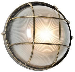 Industriële buitenwandlamp antiek goud IP44 - Hanneke