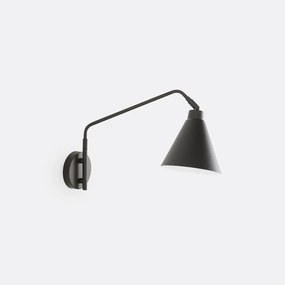Wandlamp in metaal met verstelbare arm, Hiba