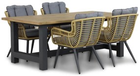 Tuinset 4 personen 200 cm Wicker/Aluminium/Aluminium/wicker Taupe Coco Azzano/San
