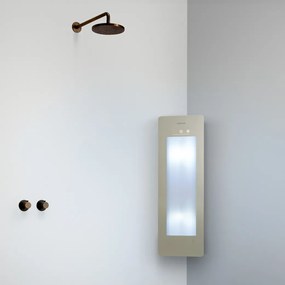 Sunshower Round Plus Small Sand White infraroodlamp en UV 33x95x10cm hoekopbouw