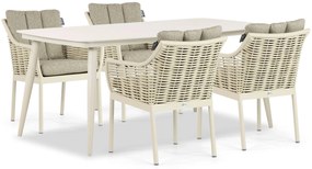 Tuinset 4 personen 180 cm Aluminium/Wicker Taupe Apple Bee Milou/Vienna