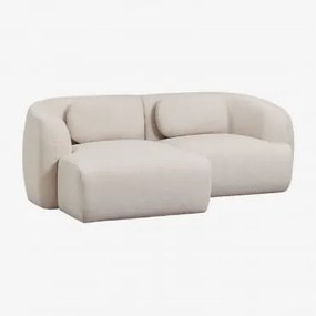2-delige Linker Modulaire Chaise Longue Bank In Chenille Coquette Chenille Crèmebeige - Sklum