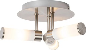 Moderne badkamer plafondlamp staal 3-lichts IP44 - Bath
