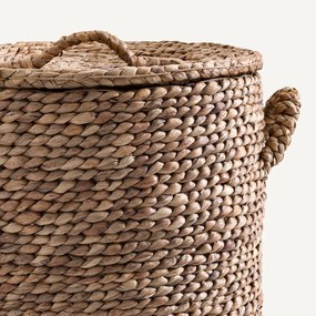 Ronde geweven wasmand van waterhyacint, LIAN