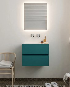 Mondiaz Vica 60cm badmeubel smag 2 lades wastafel Cloud midden zonder kraangat
