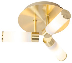 Moderne badkamer plafondlamp messing 3-lichts IP44 - Bath