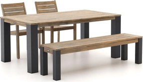 Diningset ROUGH | 4 personen teakhout | Tuinset stapelbaar | 4-delig | Kees Smit Tuinmeubelen