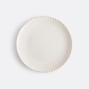 Set van 4 dessertborden in aardewerk met parelrand, Akoya