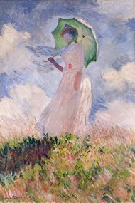 Claude Monet - Kunstdruk Woman with Parasol turned to the Left, 1886, (26.7 x 40 cm)