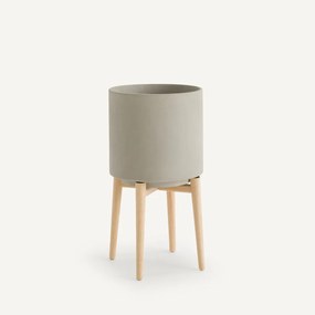 Bloempot op poot in hevea,  H58,5cm, Florian